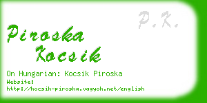 piroska kocsik business card